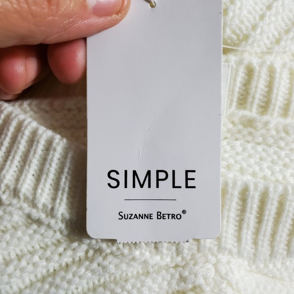 Simple by Suzanne Ivory Boatneck Ribbed Sweater Size 1X/2X NWT MSRP $114 - Picture 6 of 8